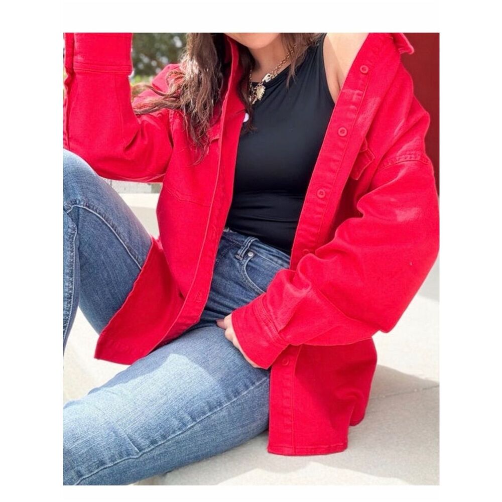 Red risen shacket/jacket  NWT